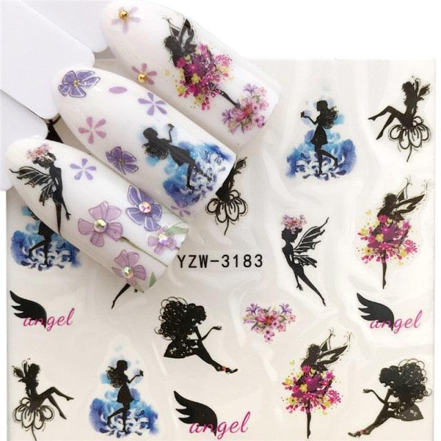 Nail Art Water Transfer Stickers Anime Mouse Animal Kid slider adhesive Watermark Decals Women Beauty Wedding Nails  Decal Self-Adhesive 3D Wave Design Decoration for Women Girls Art Stickers Decal Decoration Metallic Curve Strip Line Nail Stevvex