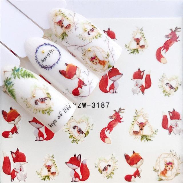 Nail Art Water Transfer Stickers Anime Mouse Animal Kid slider adhesive Watermark Decals Women Beauty Wedding Nails  Decal Self-Adhesive 3D Wave Design Decoration for Women Girls Art Stickers Decal Decoration Metallic Curve Strip Line Nail Stevvex