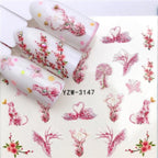 Nail Art Water Transfer Stickers Anime Mouse Animal Kid slider adhesive Watermark Decals Women Beauty Wedding Nails  Decal Self-Adhesive 3D Wave Design Decoration for Women Girls Art Stickers Decal Decoration Metallic Curve Strip Line Nail Stevvex