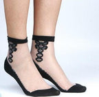Ultra Thin Lace Mesh Fishnet Socks Mixed Fiber Transparent Stretch Elasticity Ankle Net Yarn Thin Women Cool Socks Ankle Socks Cotton Boat Socks For Women