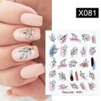Cool Geometrics Pattern Water Decals Stickers Flower Leaves Slider For Nails Spring Summer Nail Art Decoration Tattoos Women Nail Art Stickers Water Transfer Decals Design Nail Art Supplies Manicure Acrylic Nail Foil Stencils Decorations Stevvex