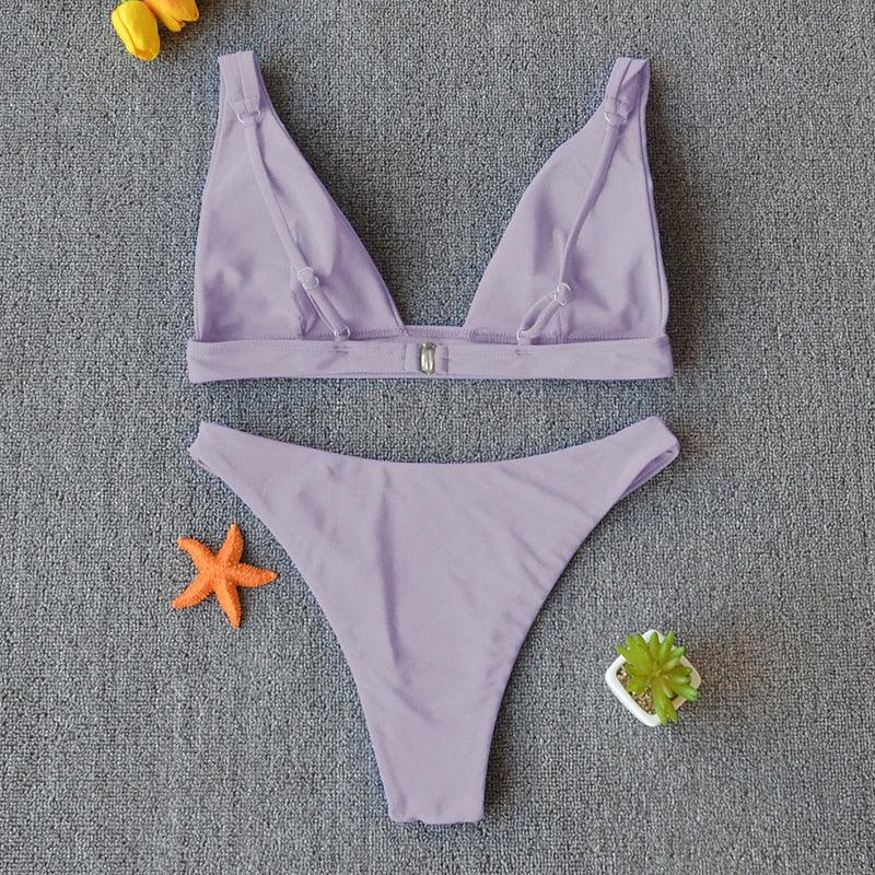 Women Charming Bikini Swimsuit Women Push Up Swimwear Two Piece Bikini Set Solid Color Bathing Suit Swim Suit Female Women Two Piece Bikini Swimsuit Halter Twist Front Bathing Suit Swimwear Stevvex