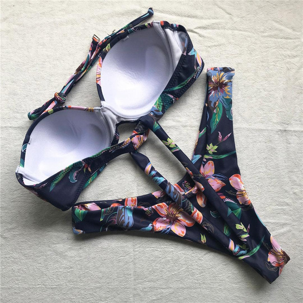 Bikini Push Up Swimsuit Female Swimwear Women's Bathing Suits Push Up Underwire Bikini Set Padded Two Piece Swimsuits Women Two-pieces Durable Bikini Set With Bra Cup Modern Bathing Suit Stevvex