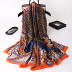 New Brand Designer Luxury  Winter Long Silk Scarf Shawls Wraps Print Cotton Scarf Stylish Head Wraps Scarves Hijabs Neck Scarves Lady Hijab For Female