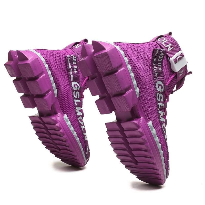 Fashion Flying Woven Sock Mens High Top Sneakers Men Non-slip Shoes Casual Shoes Running Modern Shoes Non Slip Athletic Tennis Walking Type Sneakers Hip Hop Style Stevvex