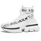 Fashion Flying Woven Sock Mens High Top Sneakers Men Non-slip Shoes Casual Shoes Running Modern Shoes Non Slip Athletic Tennis Walking Type Sneakers Hip Hop Style Stevvex