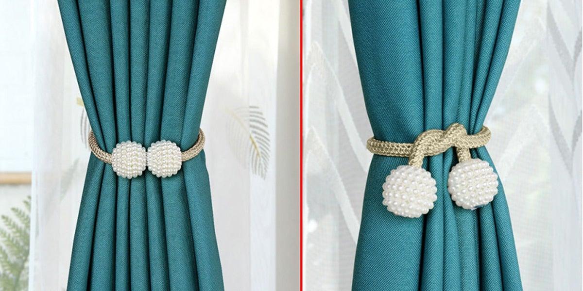 Pearl Magnetic Curtain Clip Curtain Holder Tieback Buckle Clips Hanging Ball Buckle Tie Back Curtain Accessories Home Decor  Decorative Curtain Holdbacks Crystal Tie Backs For Curtains Curtain Holders For Window Draperies Stevvex