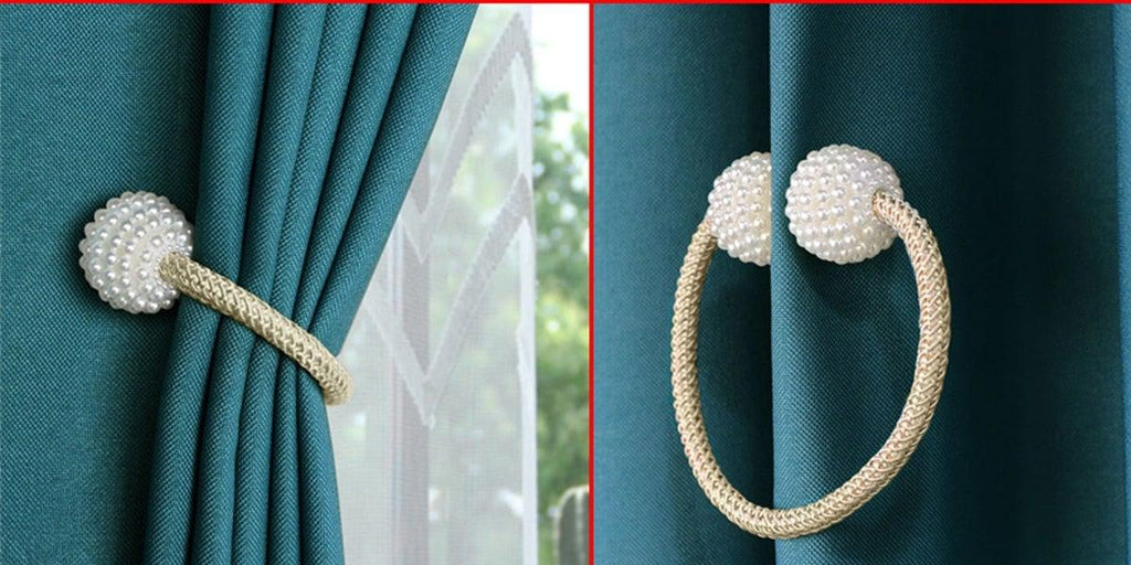 Pearl Magnetic Curtain Clip Curtain Holder Tieback Buckle Clips Hanging Ball Buckle Tie Back Curtain Accessories Home Decor  Decorative Curtain Holdbacks Crystal Tie Backs For Curtains Curtain Holders For Window Draperies Stevvex