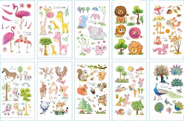 10pcs Dinosaur Sticker Temporary Tatoo Waterproof Colorful Elegant Children Tattoos Stevvex