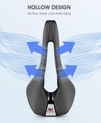 Ultra Light Comfortable Bicycle Saddle Mountain Road Bike Seat Soft Leather Hollow Breathable Cushion Seat Ergonomics Design Breathable Suspension Gel Bike Saddle Cushion For Mountain Bike Road Bike Stevvex