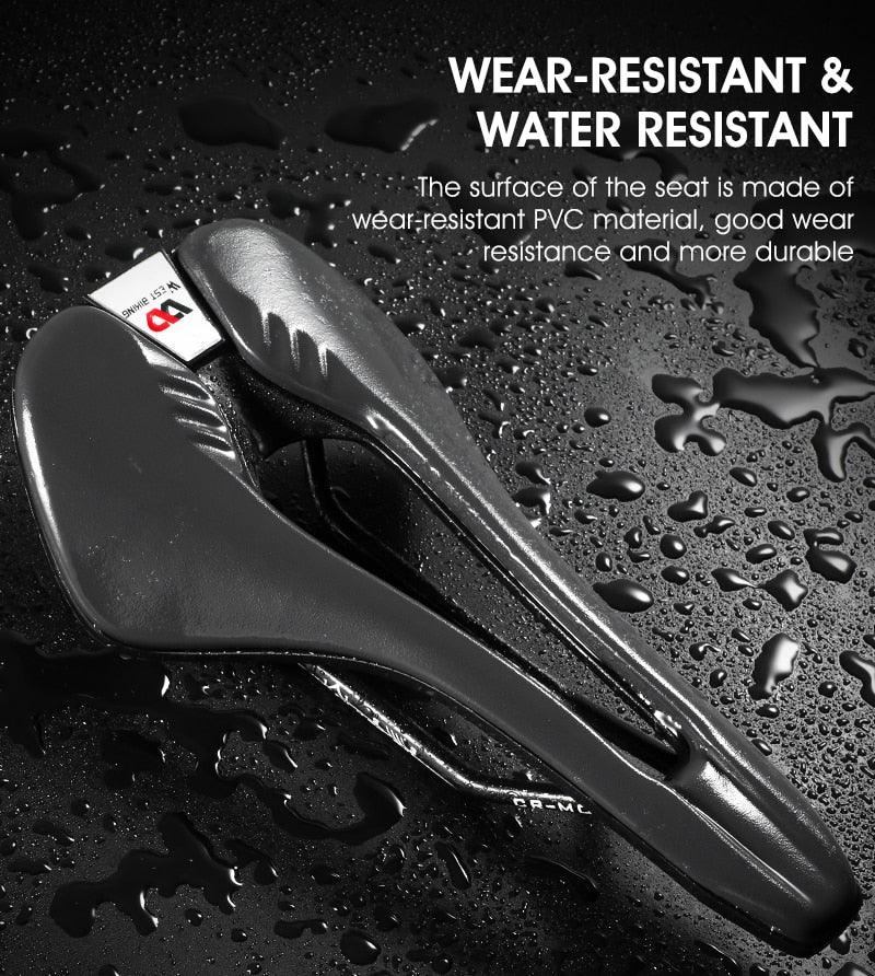 Ultra Light Comfortable Bicycle Saddle Mountain Road Bike Seat Soft Leather Hollow Breathable Cushion Seat Ergonomics Design Breathable Suspension Gel Bike Saddle Cushion For Mountain Bike Road Bike Stevvex
