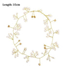 Crystal Pearl Bridal Tiaras Hairbands Hairpins Bridesmaid Diamante Hair Vine Accessories Wedding Jewelry 35cm Headwear Gorgeous Hair Accessories For Women Stevvex