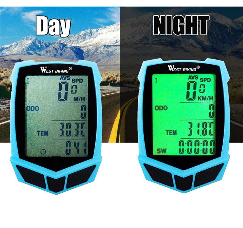 Bicycle Computer Wireless 20 Functions Speedometer Odometer Cycling Wireless Bike Computer Waterproof Bicycle Speedometer Odometer Support Smart Sensor LCD Backlight Display For Road Cycling Stevvex