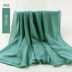 Fashion Soft Long Plain High Quality Premium Heavy Lightweight Elegant Chiffon Hijab Scarf  Scarves Hijabs Lightweight Islamic Head Wear Escharpe Shawls Long Shawls For Women