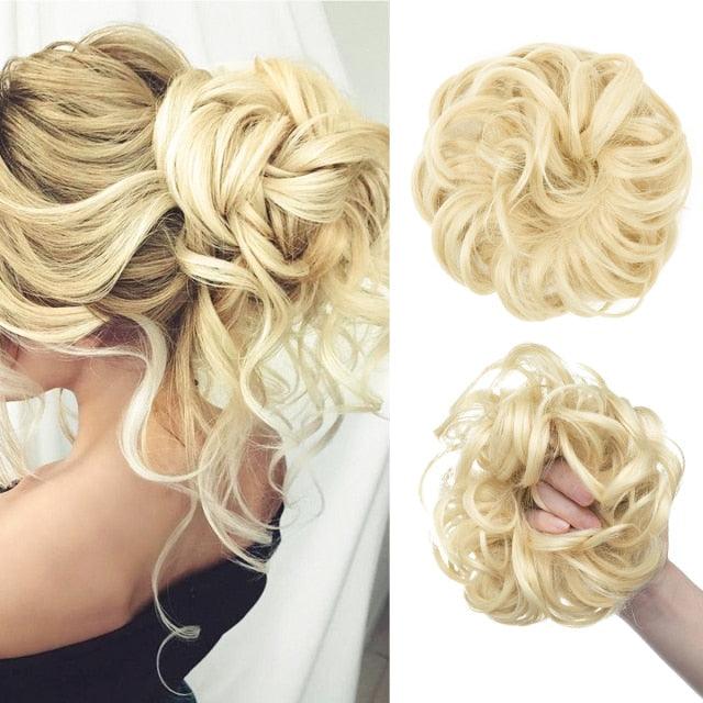 Hair Bun Extensions Messy Curly Elastic Hair Scrunchies Hairpieces Synthetic Chignon Donut Up-do Hair Pieces Clip in Hair Extension For Volumized Hair Buns For Girls Stevvex