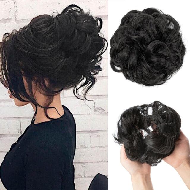 Hair Bun Extensions Messy Curly Elastic Hair Scrunchies Hairpieces Synthetic Chignon Donut Up-do Hair Pieces Clip in Hair Extension For Volumized Hair Buns For Girls Stevvex