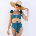Two-Pieces Women  Push-Up Padded Bra Ruffles Bandage Bikini Set Swimsuit  Women's Bathing Suits Ruffles Flounce Bikini Sets Low Rise Two Piece Swimsuit Swimwear Bathing Suit Beachwear Stevvex