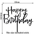 Happy Birthday Cake Topper Gold Cake Topper Acrylic Cake Topper Happy Birthday Cake Topper Cake Decoration Acrylic Letter Cake Toppers Party Supplies Happy Birthday Black Cake Decorations Stevvex
