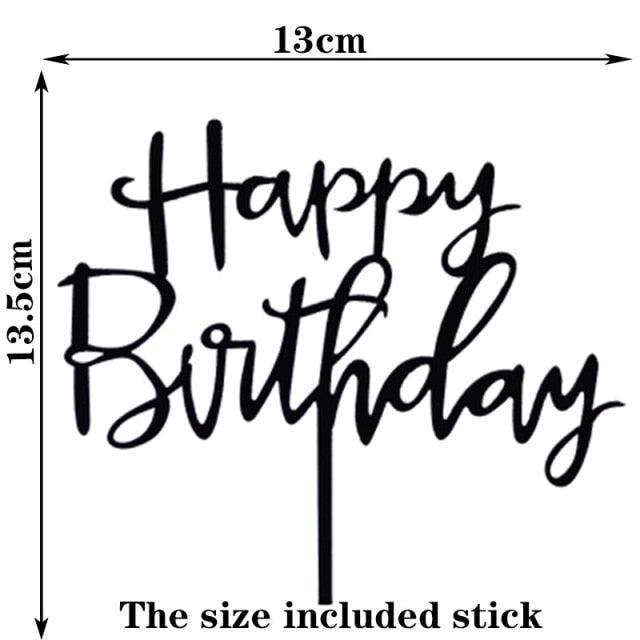 Happy Birthday Cake Topper Gold Cake Topper Acrylic Cake Topper Happy Birthday Cake Topper Cake Decoration Acrylic Letter Cake Toppers Party Supplies Happy Birthday Black Cake Decorations Stevvex