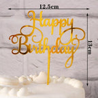 Happy Birthday Cake Topper Gold Cake Topper Acrylic Cake Topper Happy Birthday Cake Topper Cake Decoration Acrylic Letter Cake Toppers Party Supplies Happy Birthday Black Cake Decorations Stevvex