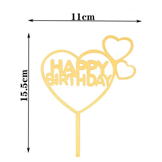 Happy Birthday Cake Topper Gold Cake Topper Acrylic Cake Topper Happy Birthday Cake Topper Cake Decoration Acrylic Letter Cake Toppers Party Supplies Happy Birthday Black Cake Decorations Stevvex