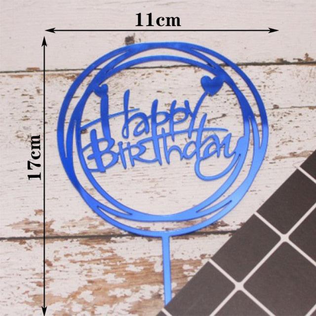 Happy Birthday Cake Topper Gold Cake Topper Acrylic Cake Topper Happy Birthday Cake Topper Cake Decoration Acrylic Letter Cake Toppers Party Supplies Happy Birthday Black Cake Decorations Stevvex