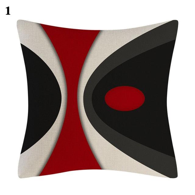 Red Abstract Cushion Cover Geometric Pillow Cases Sofa Decorative Modern Abstract Painting Pillow Case Beautiful Cushion Covers  Fashion Pillowcase Pillow Cover Stevvex