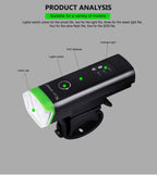 Front Bicycle Light USB Rechargeable LED Bike Light Waterproof Cycling Headlight Climbing Safety Flashlight Lamps Bike Light Super Bright Bicycle Light Easy To Install Fits All Bikes Headlights With Modes Stevvex