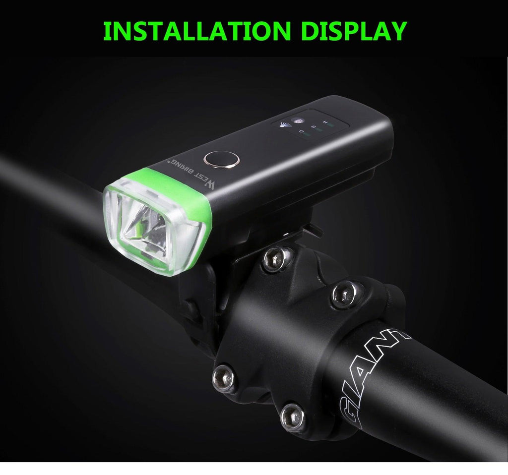 Front Bicycle Light USB Rechargeable LED Bike Light Waterproof Cycling Headlight Climbing Safety Flashlight Lamps Bike Light Super Bright Bicycle Light Easy To Install Fits All Bikes Headlights With Modes Stevvex