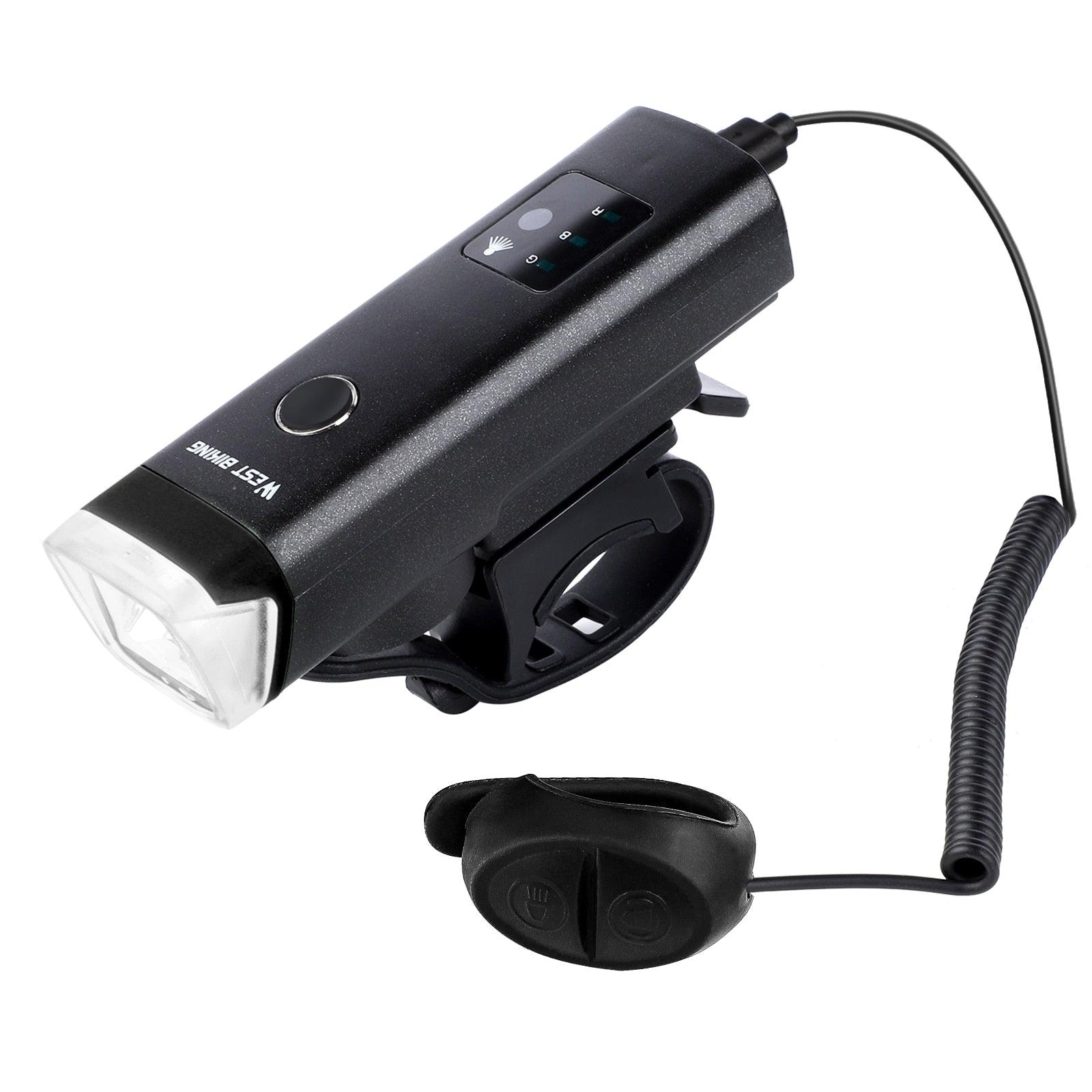 Front Bicycle Light USB Rechargeable LED Bike Light Waterproof Cycling Headlight Climbing Safety Flashlight Lamps Bike Light Super Bright Bicycle Light Easy To Install Fits All Bikes Headlights With Modes Stevvex