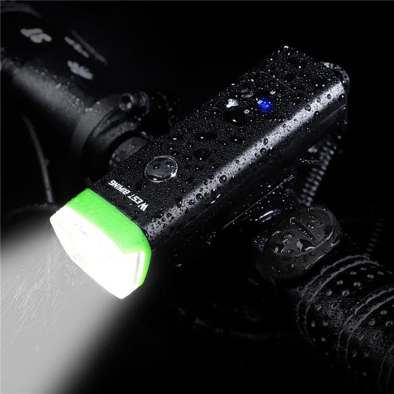Front Bicycle Light USB Rechargeable LED Bike Light Waterproof Cycling Headlight Climbing Safety Flashlight Lamps Bike Light Super Bright Bicycle Light Easy To Install Fits All Bikes Headlights With Modes Stevvex