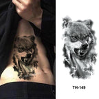 Fashion Temporary Sticker Tiger Tattoo Waterproof Removable Realistic Body Tatoo For Mens