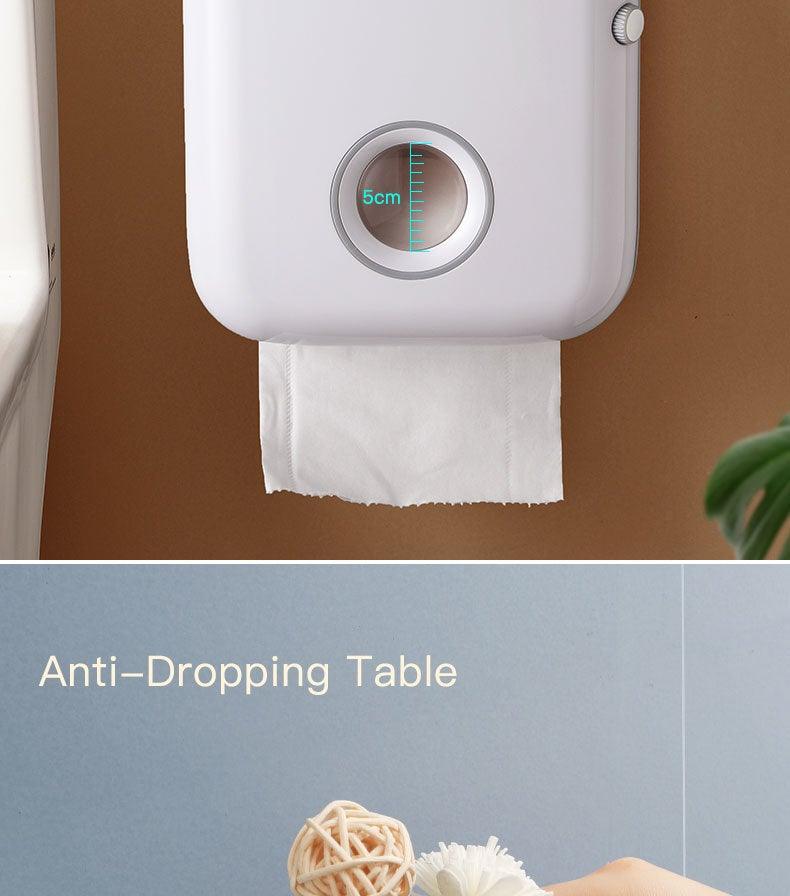 Toilet Paper Holder Stand Wall Mounted Waterproof Paper Towel Dispenser Holder Tissue Box Toilet Roll Holder For Toilet Paper Toilet Paper Roll Holder With Shelf And Drawer Adhesive Bathroom Tissue Box Holder Wall Mount Facial Toilet Tissue Paper Storage Stevvex