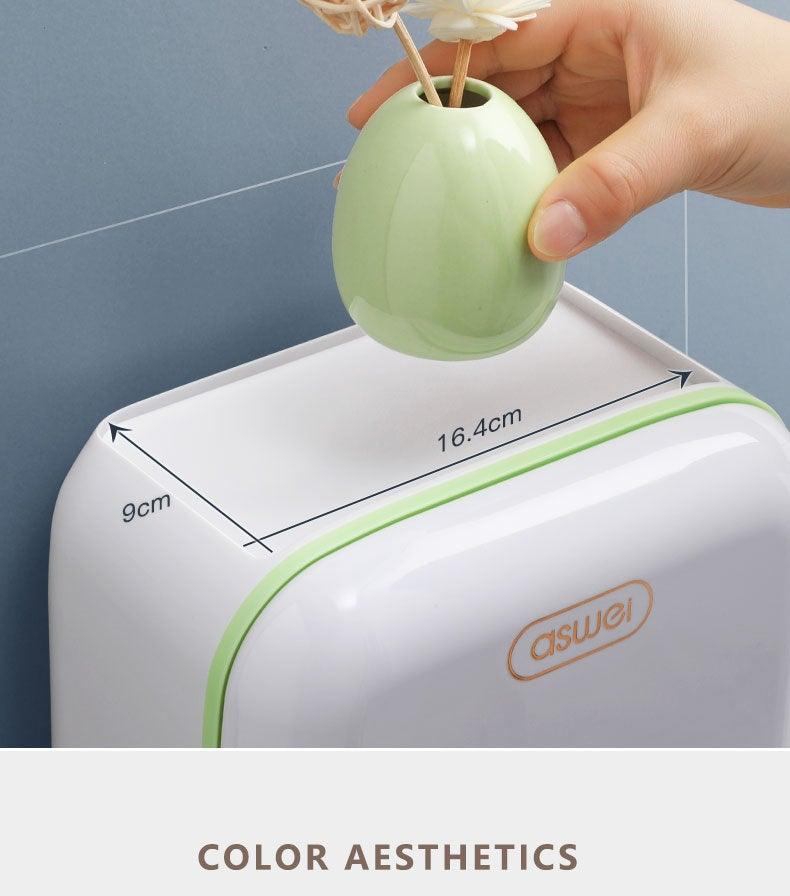 Toilet Paper Holder Stand Wall Mounted Waterproof Paper Towel Dispenser Holder Tissue Box Toilet Roll Holder For Toilet Paper Toilet Paper Roll Holder With Shelf And Drawer Adhesive Bathroom Tissue Box Holder Wall Mount Facial Toilet Tissue Paper Storage Stevvex
