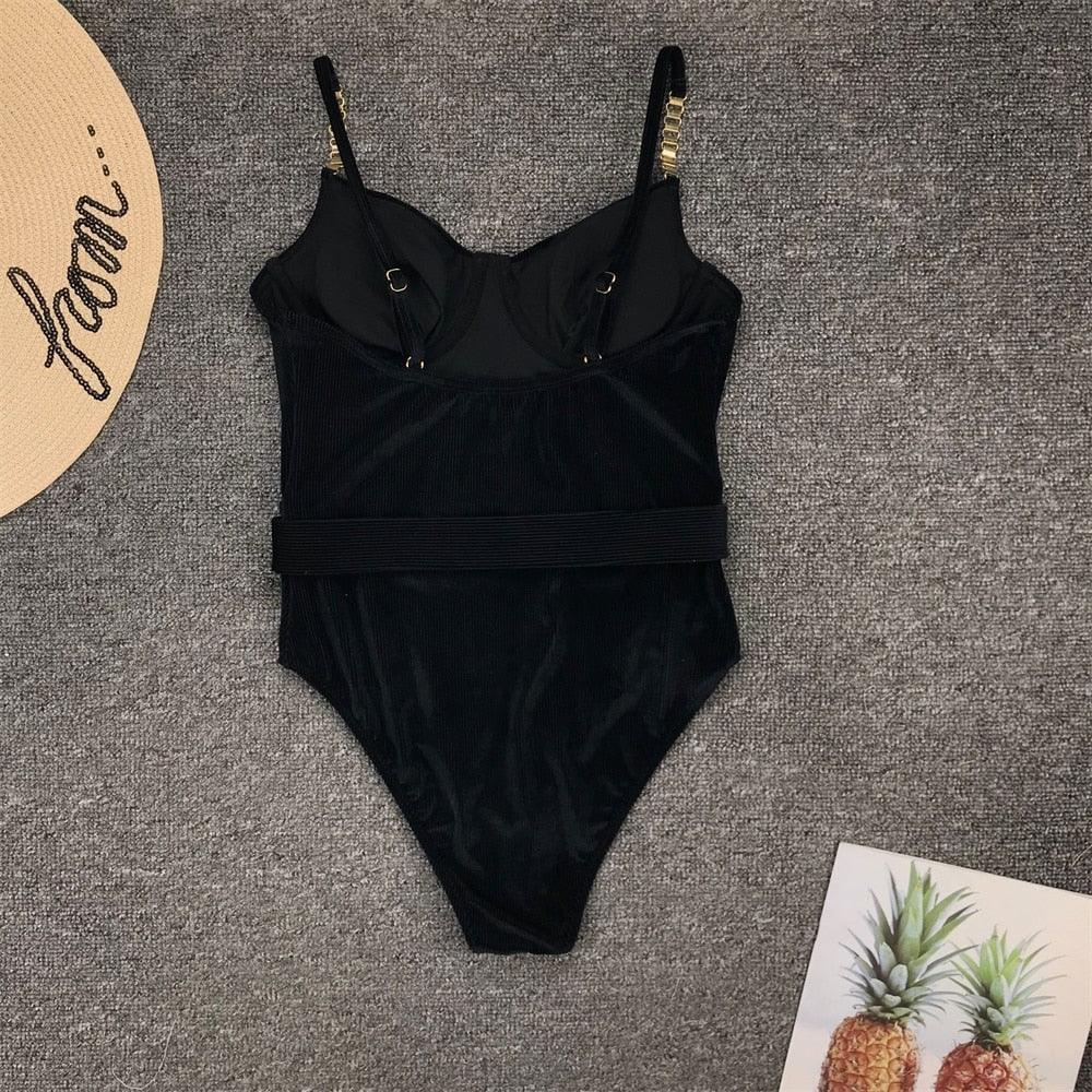 Luxury Black Female Swimsuit Vintage One Piece Ruffled Push Up Tummy Control Swimwear Halter One Piece Slimming Retro Swimsuit Women's Plus Size Push Up Bathing Suit Solid Red Swimwear Women Padded Bathing Suits Stevvex
