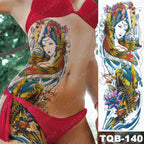 Womens Large Waterproof Temporary Sticker Tattoo Tiger Fox Luxury Design From Wonderland Stevvex