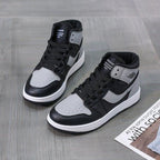 Leather Sports Running Shoes Red Breathable Anti Slip Vulcanized High Top Plate Shoes Lace-up Classic Shoes Girls Comfortable Men Casual Flats Sneakers Stevvex