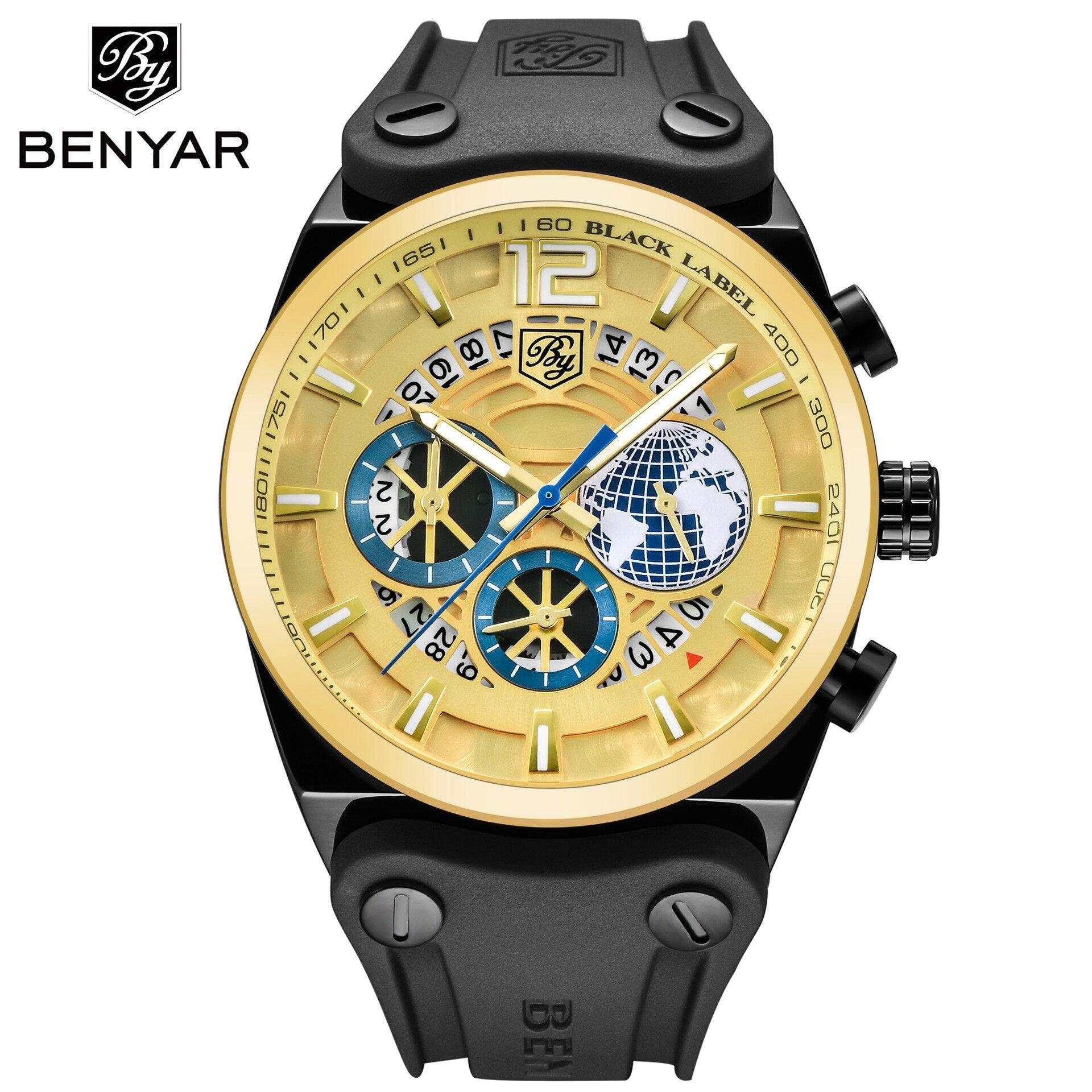 Business Mens Fashion Watches Quartz Silicone Sport Multifunction Watch Men Luxury Waterproof Luminous Hands Stevvex
