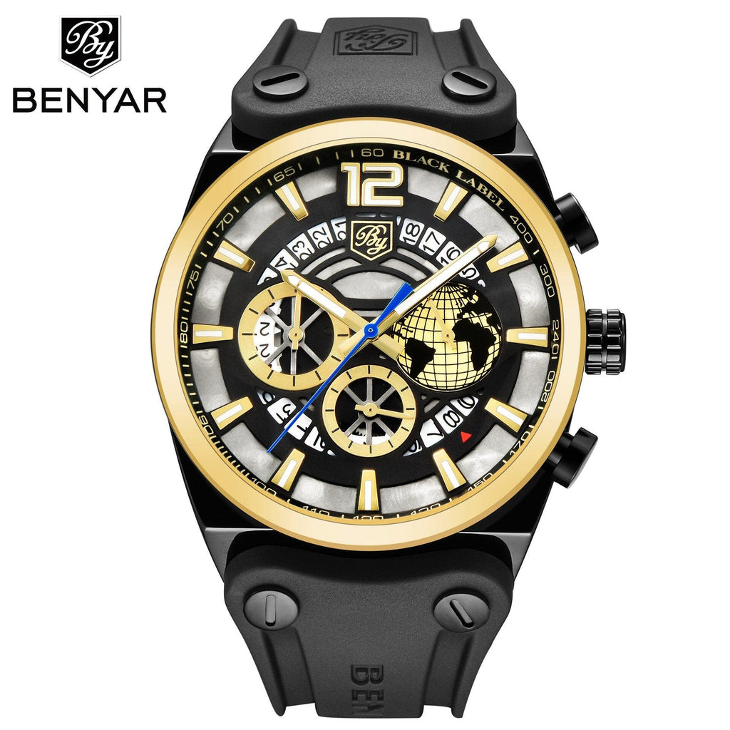 Business Mens Fashion Watches Quartz Silicone Sport Multifunction Watch Men Luxury Waterproof Luminous Hands Stevvex