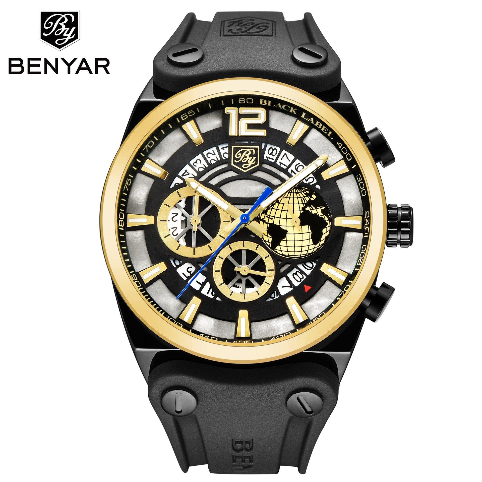 Business Mens Fashion Watches Quartz Silicone Sport Multifunction Watch Men Luxury Waterproof Luminous Hands Stevvex