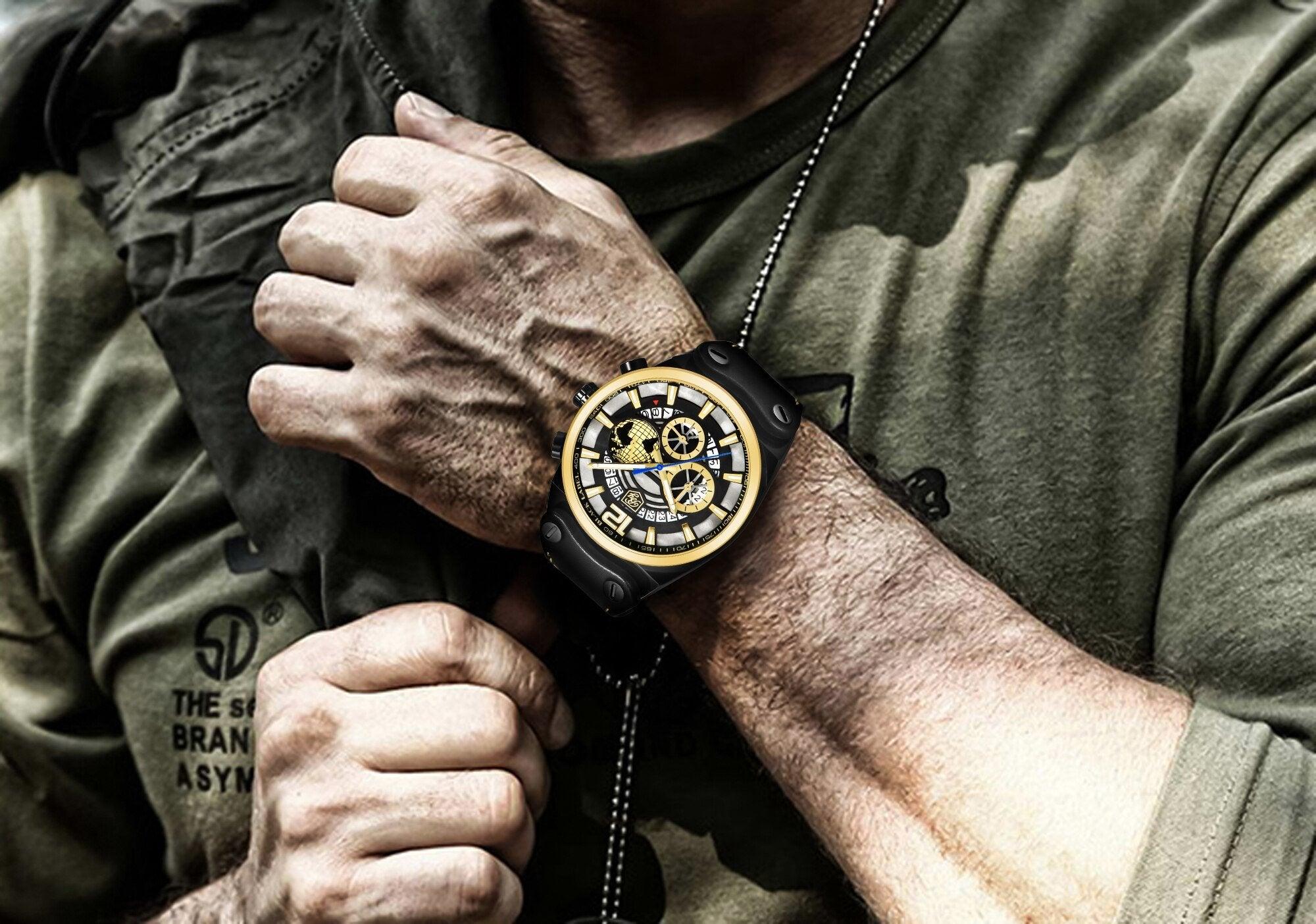 Business Mens Fashion Watches Quartz Silicone Sport Multifunction Watch Men Luxury Waterproof Luminous Hands Stevvex