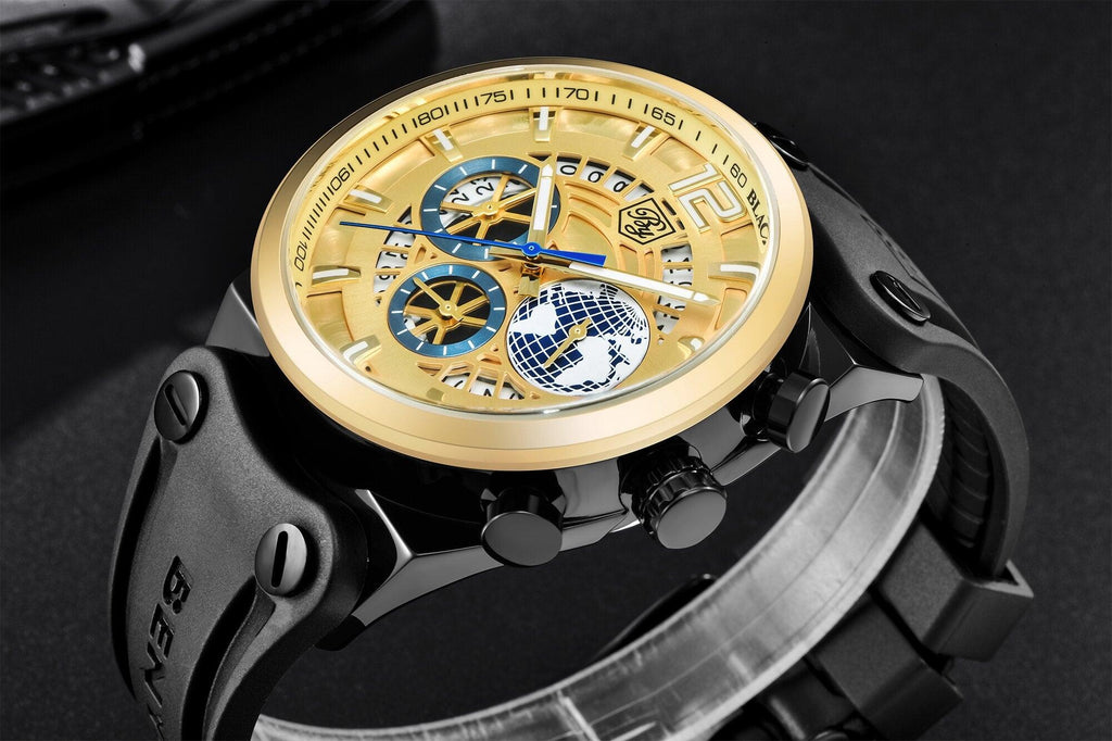 Business Mens Fashion Watches Quartz Silicone Sport Multifunction Watch Men Luxury Waterproof Luminous Hands Stevvex