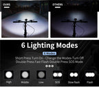 Front Bicycle Light USB Rechargeable LED Bike Light Waterproof Cycling Headlight Climbing Safety Flashlight Lamps Bike Light Super Bright Bicycle Light Easy To Install Fits All Bikes Headlights With Modes Stevvex