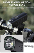 Front Bicycle Light USB Rechargeable LED Bike Light Waterproof Cycling Headlight Climbing Safety Flashlight Lamps Bike Light Super Bright Bicycle Light Easy To Install Fits All Bikes Headlights With Modes Stevvex