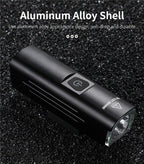 Front Bicycle Light USB Rechargeable LED Bike Light Waterproof Cycling Headlight Climbing Safety Flashlight Lamps Bike Light Super Bright Bicycle Light Easy To Install Fits All Bikes Headlights With Modes Stevvex