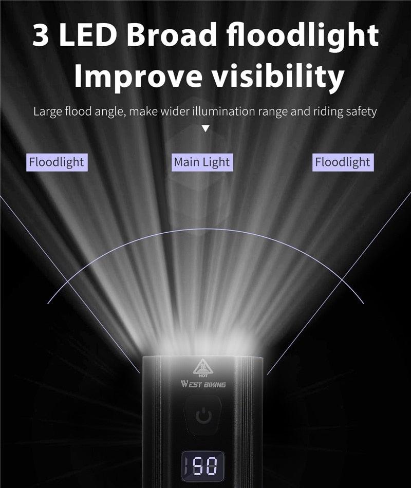 Front Bicycle Light USB Rechargeable LED Bike Light Waterproof Cycling Headlight Climbing Safety Flashlight Lamps Bike Light Super Bright Bicycle Light Easy To Install Fits All Bikes Headlights With Modes Stevvex