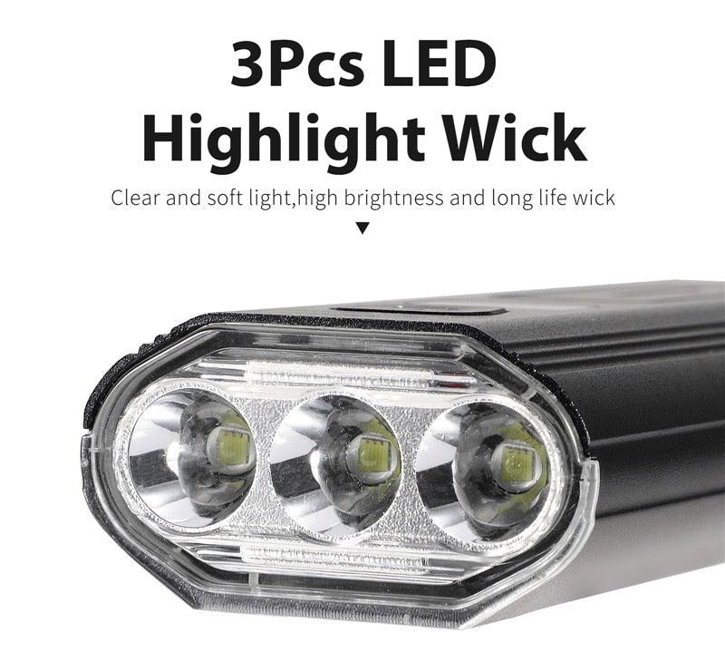 Front Bicycle Light USB Rechargeable LED Bike Light Waterproof Cycling Headlight Climbing Safety Flashlight Lamps Bike Light Super Bright Bicycle Light Easy To Install Fits All Bikes Headlights With Modes Stevvex