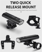 Front Bicycle Light USB Rechargeable LED Bike Light Waterproof Cycling Headlight Climbing Safety Flashlight Lamps Bike Light Super Bright Bicycle Light Easy To Install Fits All Bikes Headlights With Modes Stevvex