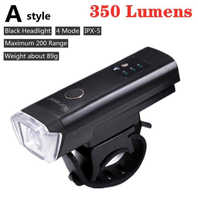 Front Bicycle Light USB Rechargeable LED Bike Light Waterproof Cycling Headlight Climbing Safety Flashlight Lamps Bike Light Super Bright Bicycle Light Easy To Install Fits All Bikes Headlights With Modes Stevvex