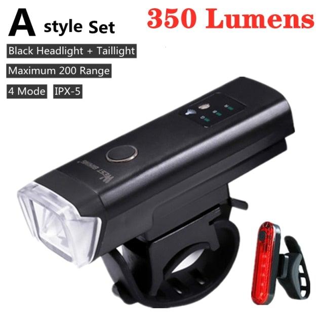 Front Bicycle Light USB Rechargeable LED Bike Light Waterproof Cycling Headlight Climbing Safety Flashlight Lamps Bike Light Super Bright Bicycle Light Easy To Install Fits All Bikes Headlights With Modes Stevvex